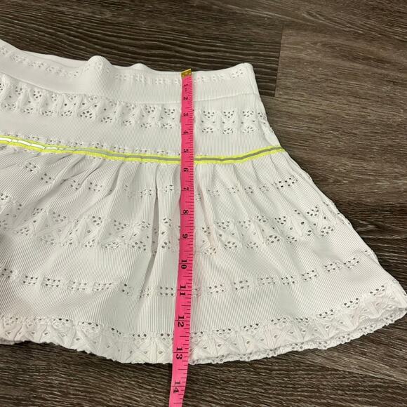 EUC L’Etoile Sport x Veronica Beard White Tennis Skort Knit Eyelet Skirt Medium - Picture 16 of 16
